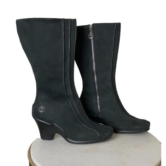 Timberland Women’s Uptown Tall Black Nubuck Leather Boots Style 98367 Sz.9.5 - Picture 4 of 15